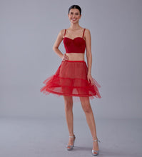 Load image into Gallery viewer, Red Short Hoop Skirt Underskirt  ( Petticoat Skirt )