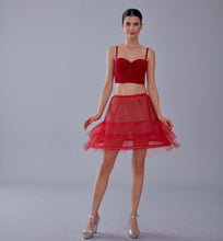 Load image into Gallery viewer, Red Short Hoop Skirt Underskirt  ( Petticoat Skirt )