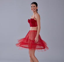 Load image into Gallery viewer, Red Short Hoop Skirt Underskirt  ( Petticoat Skirt )