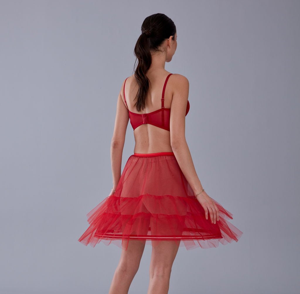 Red Short Hoop Skirt Underskirt  ( Petticoat Skirt )
