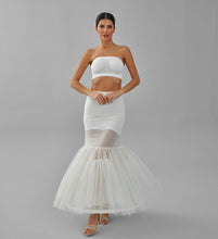 Load image into Gallery viewer, Mermaid Petticoat Skirt, Wedding Dress Underskirt, White Petticoat