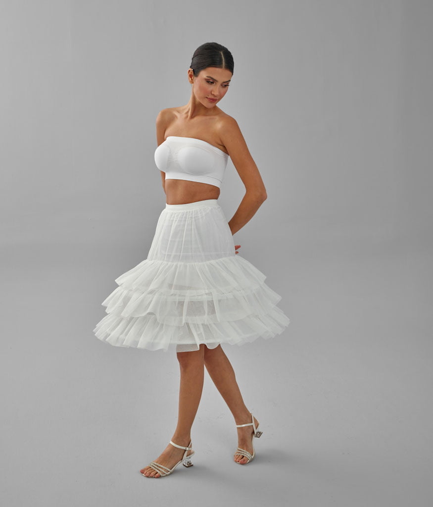 Hoop Skirt, Wedding Dress Underskirt, Black and White Petticoat Skirt