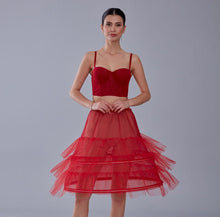 Load image into Gallery viewer, Red Petticoat Skirt , Hoop Skirt