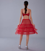 Load image into Gallery viewer, Red Petticoat Skirt , Hoop Skirt
