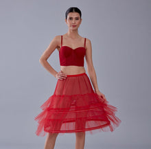 Load image into Gallery viewer, Red Petticoat Skirt , Hoop Skirt