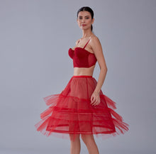 Load image into Gallery viewer, Red Petticoat Skirt , Hoop Skirt