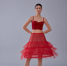 Load image into Gallery viewer, Red Petticoat Skirt , Hoop Skirt