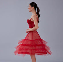 Load image into Gallery viewer, Red Petticoat Skirt , Hoop Skirt