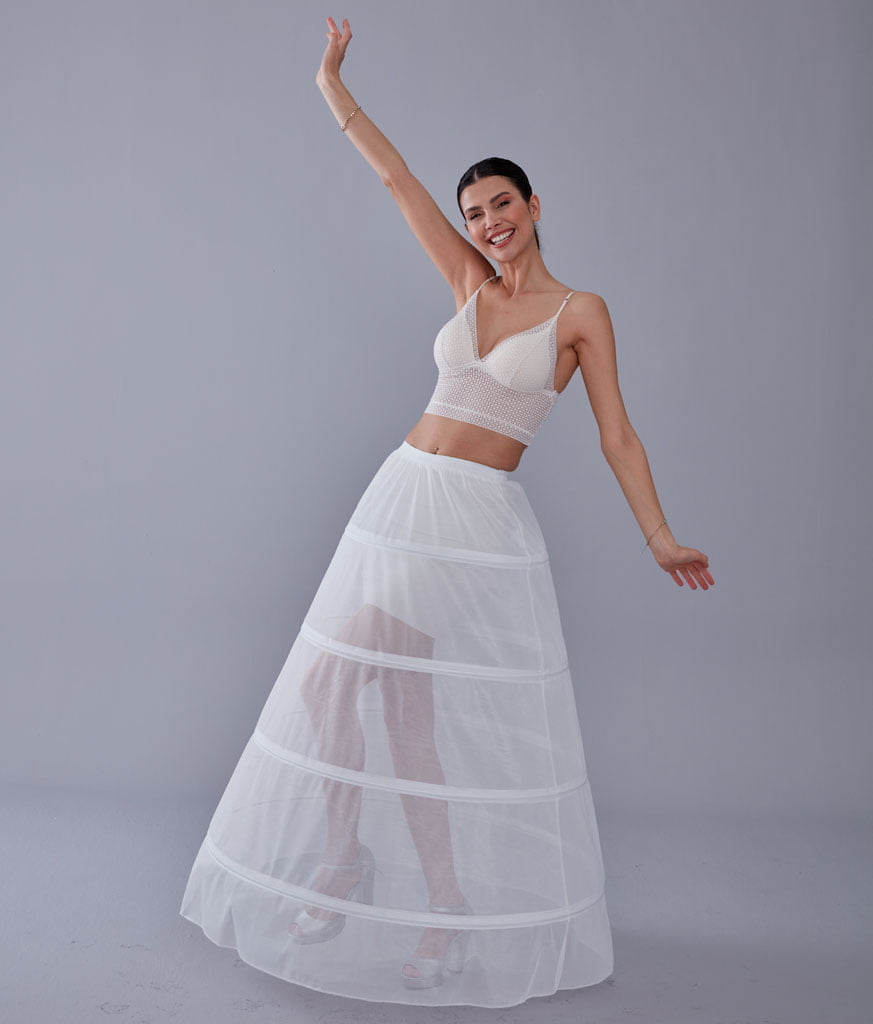 White Petticoat Skirt for Wedding Gown - Tulle Underskirt - Enhance Your Dress Silhouette