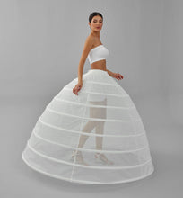Load image into Gallery viewer, Hoop Skirt ,Wedding Dress Underskirt, White Petticoat Skirt