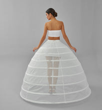 Load image into Gallery viewer, Hoop Skirt ,Wedding Dress Underskirt, White Petticoat Skirt