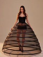 Load image into Gallery viewer, Black Hoop Skirt ,Ball Gown Crinoline, Black Petticoat Skirt