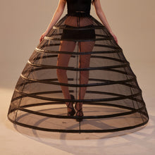 Load image into Gallery viewer, Black Hoop Skirt ,Ball Gown Crinoline, Black Petticoat Skirt
