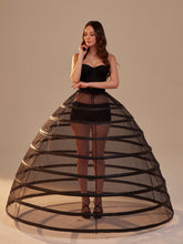 Load image into Gallery viewer, Black Hoop Skirt ,Ball Gown Crinoline, Black Petticoat Skirt