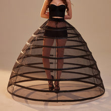 Load image into Gallery viewer, Black Hoop Skirt ,Ball Gown Crinoline, Black Petticoat Skirt