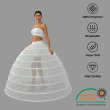 Load image into Gallery viewer, Hoop Skirt ,Wedding Dress Underskirt, White Petticoat Skirt