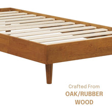 Load image into Gallery viewer, Twin size Mid-Century Modern Platform Bed Frame in Light Wood Finish