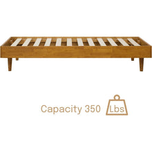 Load image into Gallery viewer, Twin size Mid-Century Modern Platform Bed Frame in Light Wood Finish
