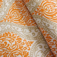 Load image into Gallery viewer, Twin size 4-Piece Orange White Damask Print Comforter Set