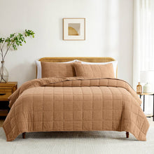 Load image into Gallery viewer, King / California King size Taupe Brown Sienna Faded Stone Washed Cotton Quilt