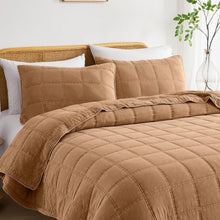 Load image into Gallery viewer, King / California King size Taupe Brown Sienna Faded Stone Washed Cotton Quilt
