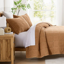 Load image into Gallery viewer, King / California King size Taupe Brown Sienna Faded Stone Washed Cotton Quilt
