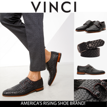 Load image into Gallery viewer, The Turan Black Woven Double Monk Strap Dress Men Shoe