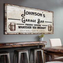 Load image into Gallery viewer, Personalized Rustic Garage Sign for Home Bar: Enhance Your Man Cave Wall Decor with Personalized Basement Bar Sign