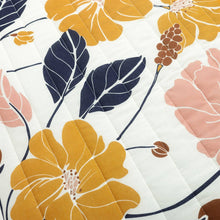 Load image into Gallery viewer, Twin/Twin XL Orange Yellow Pink Navy Blue Floral Flowers Lightweight Quilt Set