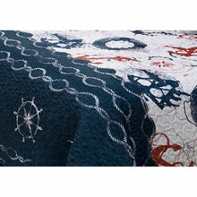 Load image into Gallery viewer, Twin Size Modern Coastal Anchor Polyester Reversible Quilt Set