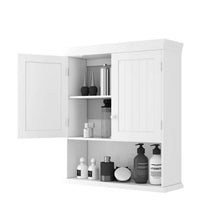 Load image into Gallery viewer, Bathroom Wall Mount Medicine Cabinet with Open Storage Shelf in White