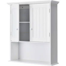 Load image into Gallery viewer, Bathroom Wall Mount Medicine Cabinet with Open Storage Shelf in White