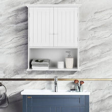 Load image into Gallery viewer, Bathroom Wall Mount Medicine Cabinet with Open Storage Shelf in White