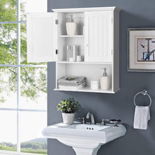 Load image into Gallery viewer, Bathroom Wall Mount Medicine Cabinet with Open Storage Shelf in White
