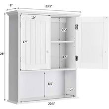 Load image into Gallery viewer, Bathroom Wall Mount Medicine Cabinet with Open Storage Shelf in White
