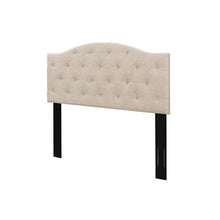 Load image into Gallery viewer, Twin Size Beige Fabric Upholstered Button-Tufted Adjustable Height Headboard