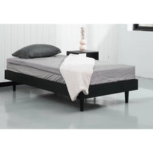 Load image into Gallery viewer, Twin size Mid-Century Modern Platform Bed Frame in Black Wood Finish