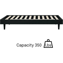 Load image into Gallery viewer, Twin size Mid-Century Modern Platform Bed Frame in Black Wood Finish