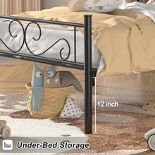Load image into Gallery viewer, Twin Sturdy Metal Platform Bed Frame with Headboard Footboard in Black Finish