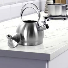 Load image into Gallery viewer, 3 Quart Stainless Steel Whistling Teapot Kettle with Flip Spout and Lid