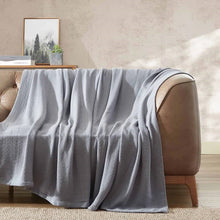 Load image into Gallery viewer, Twin size Cozy Lightweight Grey 100-Percent Cotton Blanket - Machine Washable