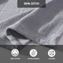 Load image into Gallery viewer, Twin size Cozy Lightweight Grey 100-Percent Cotton Blanket - Machine Washable