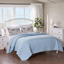 Load image into Gallery viewer, Twin/Twin XL size 2 Piece Microfiber Beach Shells Coastal Reversible Quilt Set