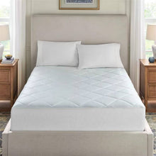 Load image into Gallery viewer, Twin size Washable Quilted Mattress Pad with Elastic Fitted Skirt