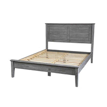 Load image into Gallery viewer, Twin Size Coastal Dorm Farmhouse Solid Pine Wood Platform Bed in Rustic Grey