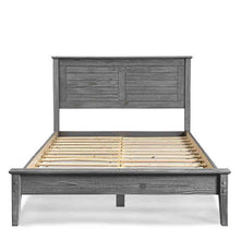 Load image into Gallery viewer, Twin Size Coastal Dorm Farmhouse Solid Pine Wood Platform Bed in Rustic Grey