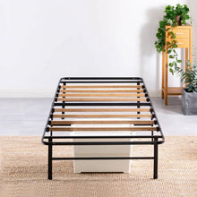 Load image into Gallery viewer, Twin size Metal Bed Frame with Bamboo Wood Slats