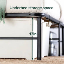 Load image into Gallery viewer, Twin size Metal Bed Frame with Bamboo Wood Slats