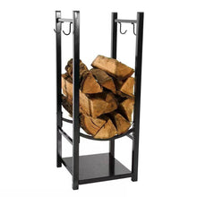 Load image into Gallery viewer, Black Indoor/Outdoor 32-inch Firewood Log Rack