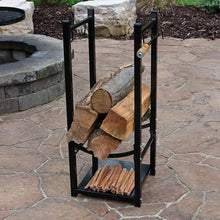 Load image into Gallery viewer, Black Indoor/Outdoor 32-inch Firewood Log Rack